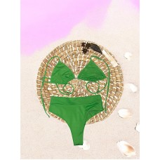 Biquini Completo Cortininha Hot Pant Verde