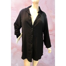 Chamise Unissex Manga Longa Preto