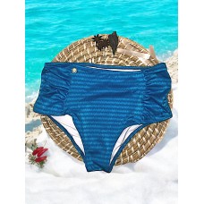 Monte o Seu Biquini: Calcinha Plus Size Com Franzido Lateral Azul