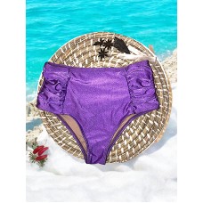 Monte o Seu Biquini: Calcinha Plus Size Com Franzido Lateral Roxo