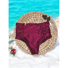Monte o Seu Biquini: Calcinha Plus Size Com Franzido Lateral Vinho