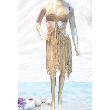 Vestido de Crochê Off White Top+Saia Fixo Coleção Artemis